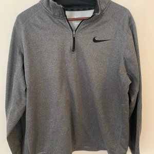 Nike Men's Quarter Zip Gray Exercise Pull Over L